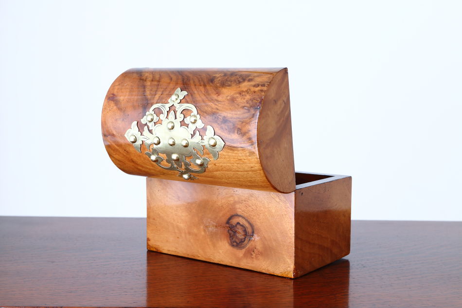 アーリーヴィクトリアン ブラス&バールウォルナット ジュエリーボックス