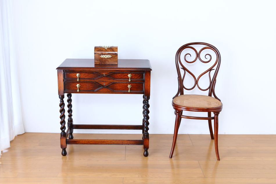 アーリーヴィクトリアン ブラス&バールウォルナット ジュエリーボックス