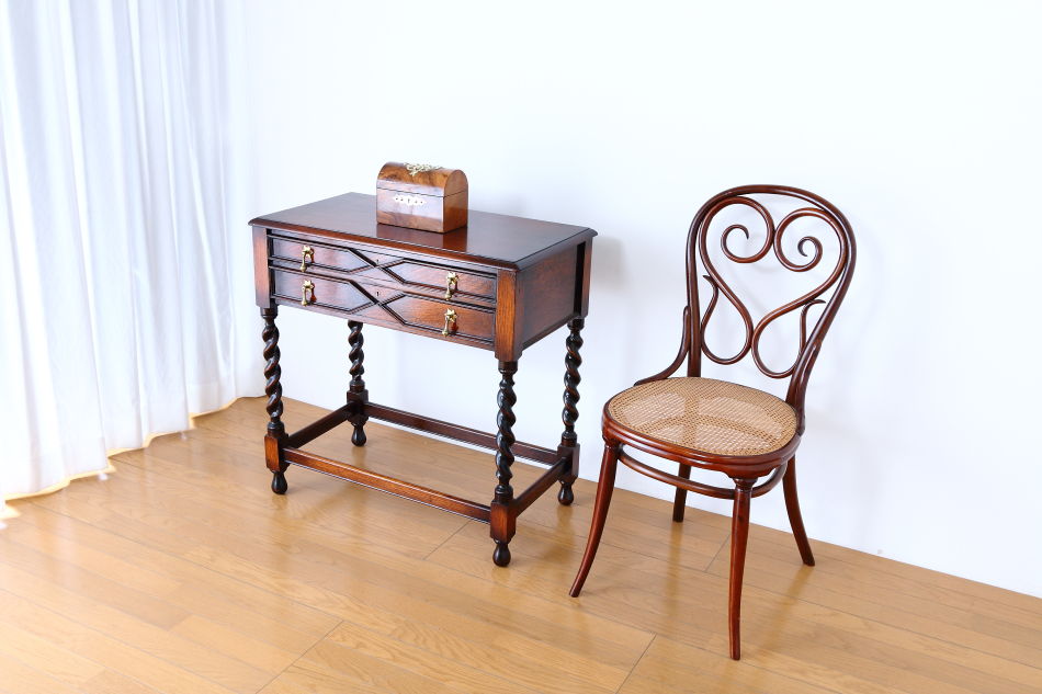 アーリーヴィクトリアン ブラス&バールウォルナット ジュエリーボックス