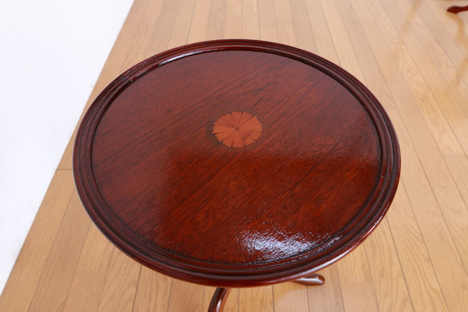 マーケットリーインレイマホガニー スモールトライポッド ワインテーブル
