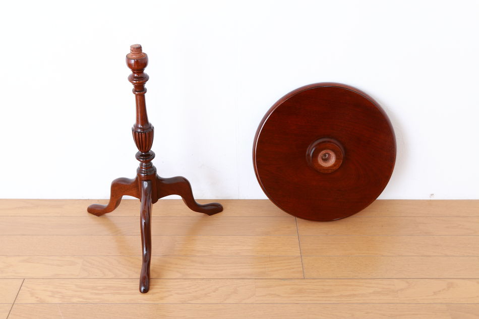 マーケットリーインレイマホガニー スモールトライポッド ワインテーブル