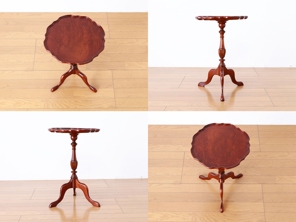 ヴィクトリアンスタイル バールウォルナット トライポッドワインテーブル