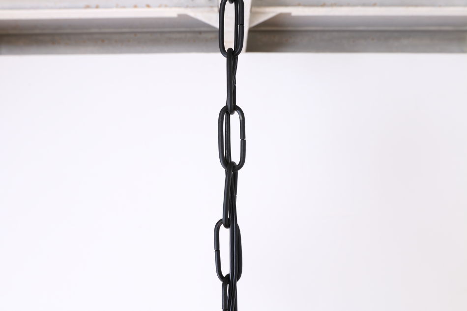 ブラッククリスタル ビーズ&ドロップ ケージスタイル シャンデリア(6灯)