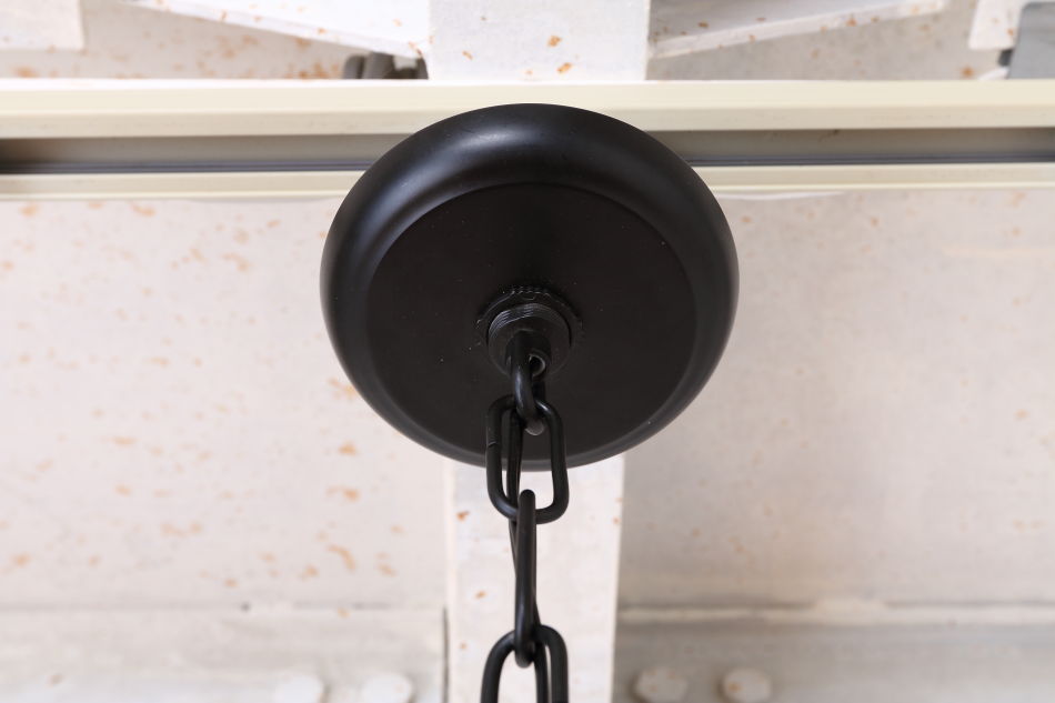 ブラッククリスタル ビーズ&ドロップ ケージスタイル シャンデリア(6灯)