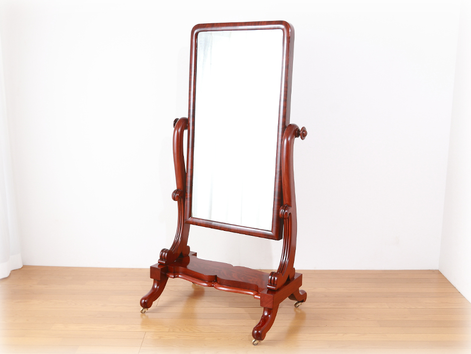 【レンタル品 決済専用】ヴィクトリアン マホガニー ラージスタンド ミラー  
