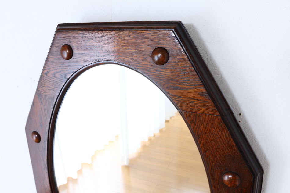 アールデコスタイル クオリティオークフレーム オクタゴナルミラー