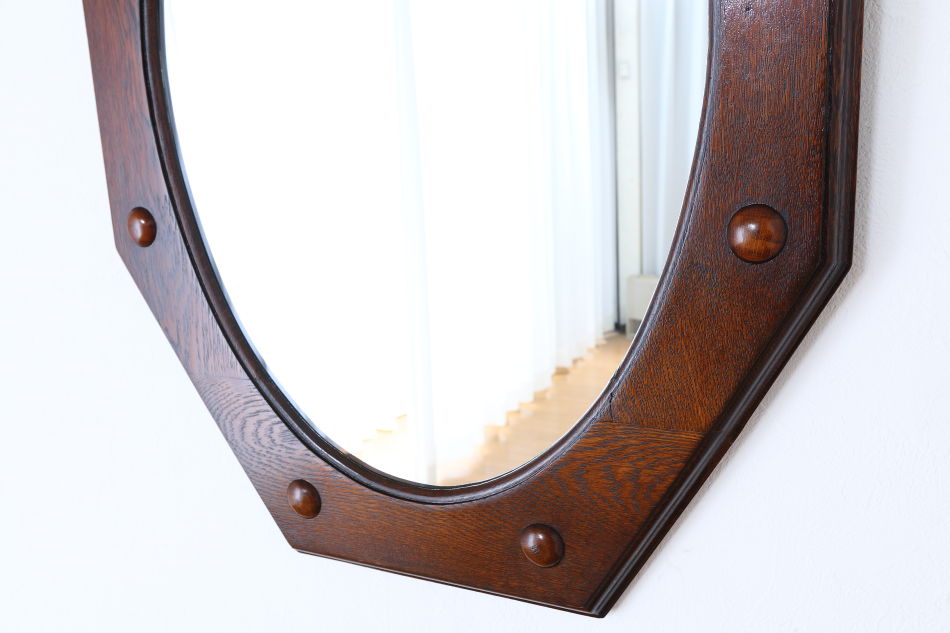 アールデコスタイル クオリティオークフレーム オクタゴナルミラー