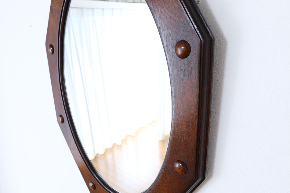 アールデコスタイル クオリティオークフレーム オクタゴナルミラー