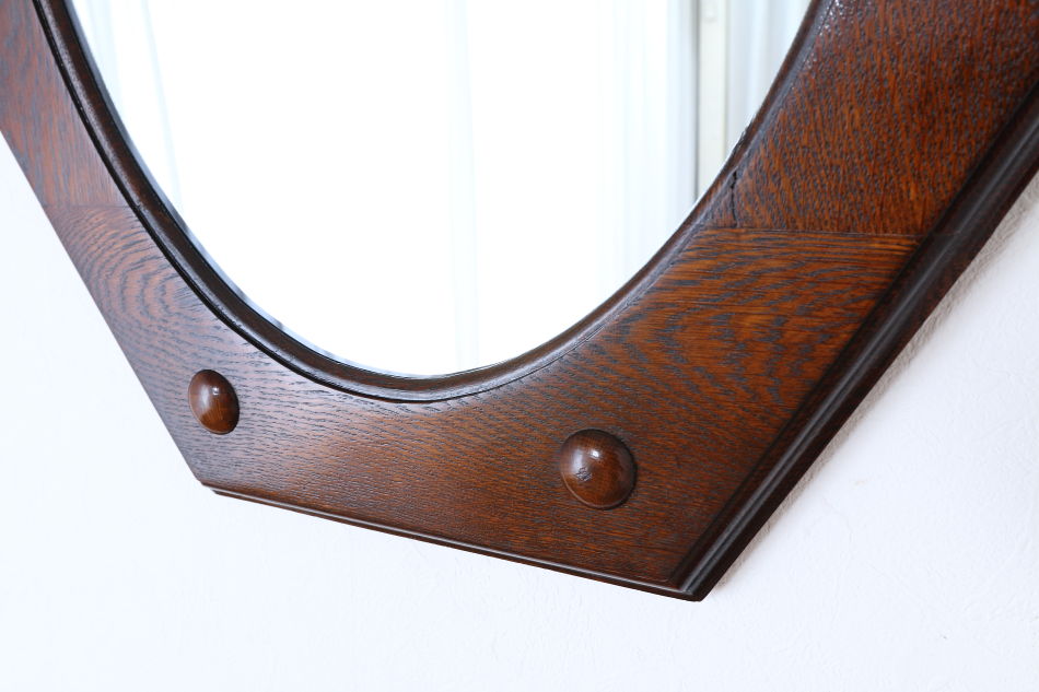 アールデコスタイル クオリティオークフレーム オクタゴナルミラー