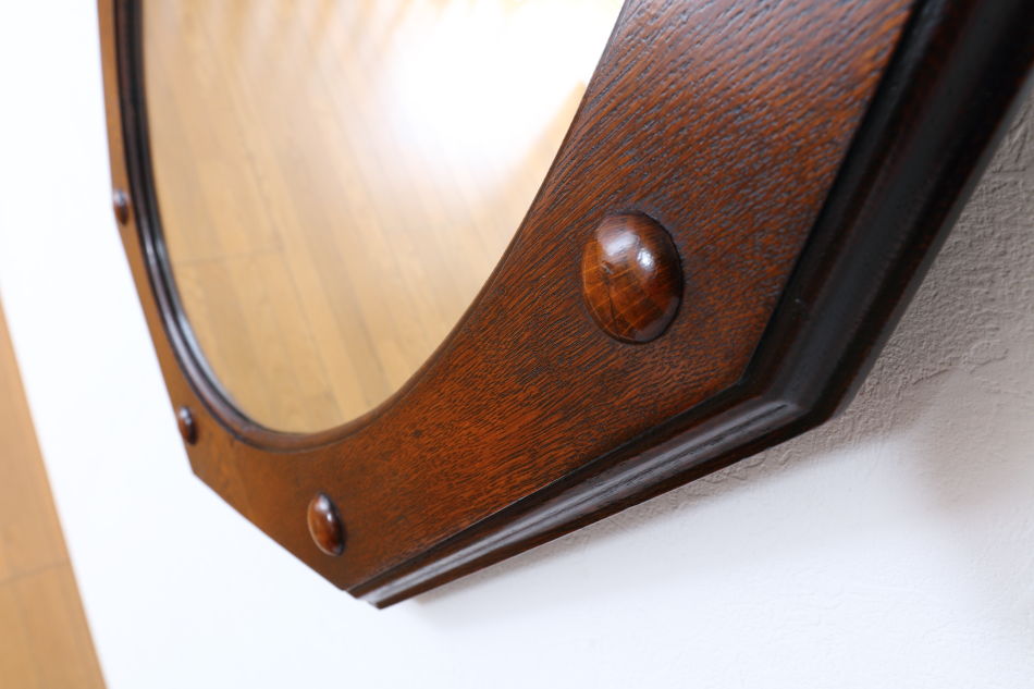 アールデコスタイル クオリティオークフレーム オクタゴナルミラー