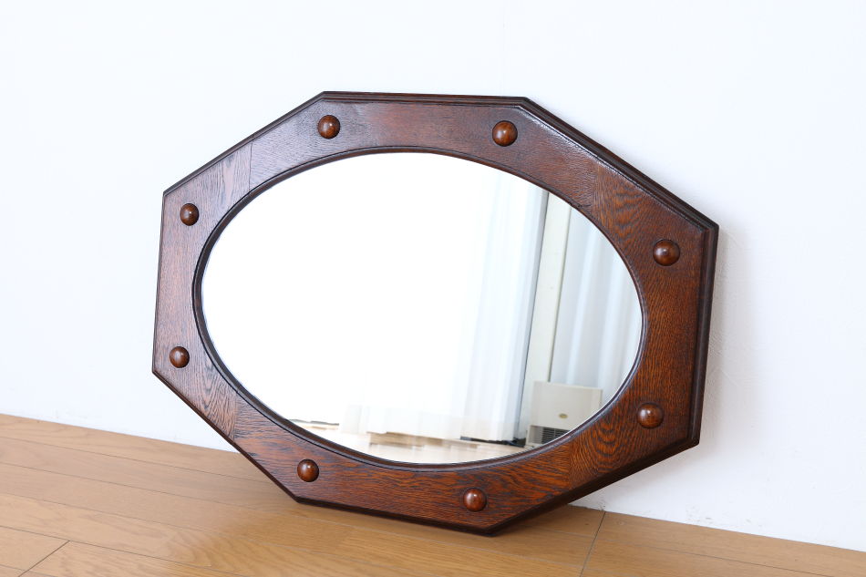 アールデコスタイル クオリティオークフレーム オクタゴナルミラー