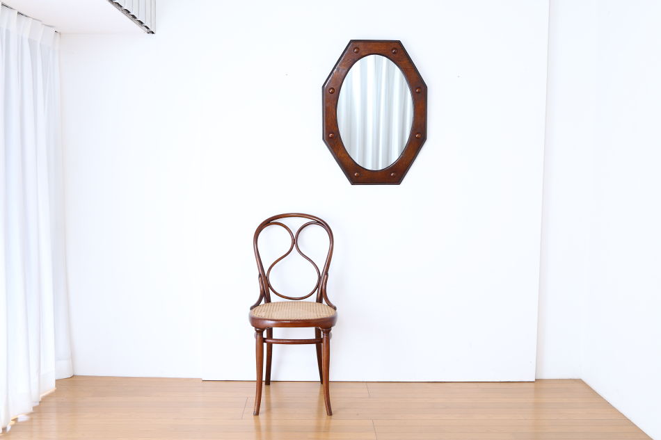 アールデコスタイル クオリティオークフレーム オクタゴナルミラー