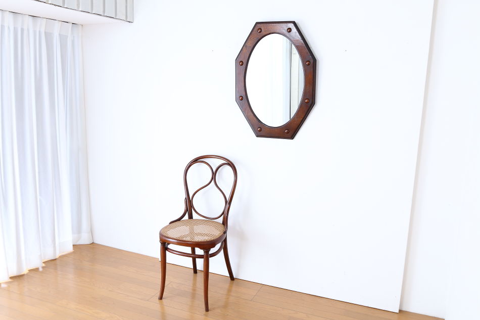 アールデコスタイル クオリティオークフレーム オクタゴナルミラー