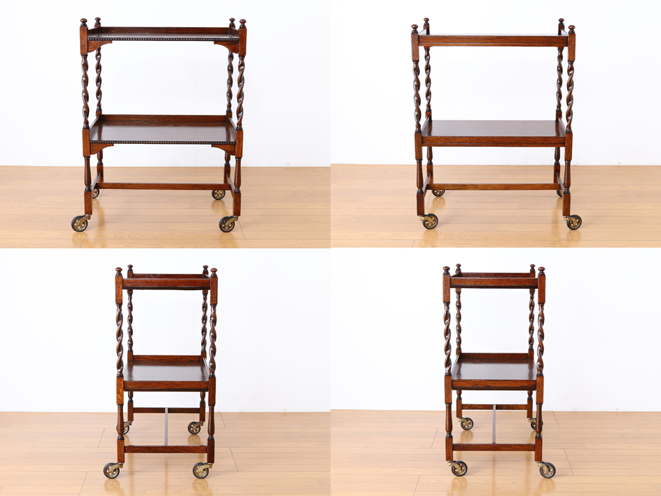 ジャコビアンオーク ツイスト ティーカート/トロリー