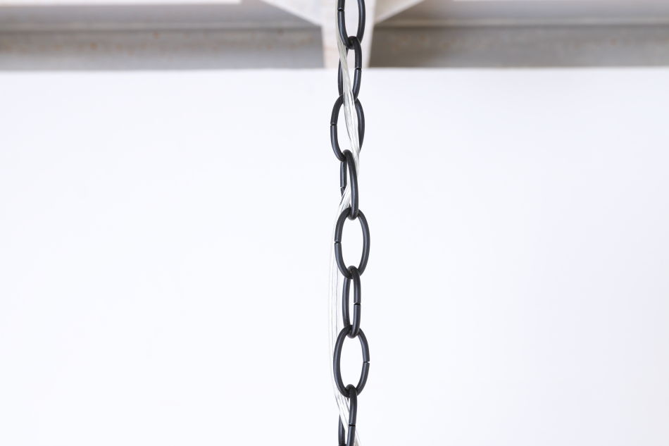 ホワイトポーセリン ローズ&ドロップ ブラックアイアン シャンデリア(6灯)