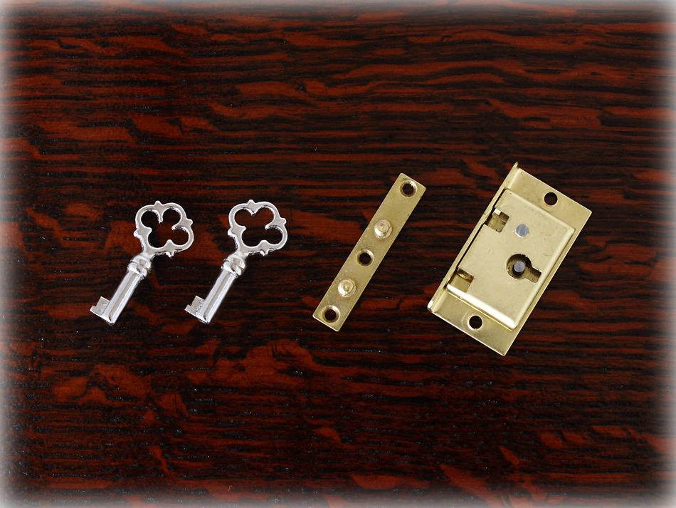 真鍮製ジュエリーケースロック キーセット13　38mm×20mm