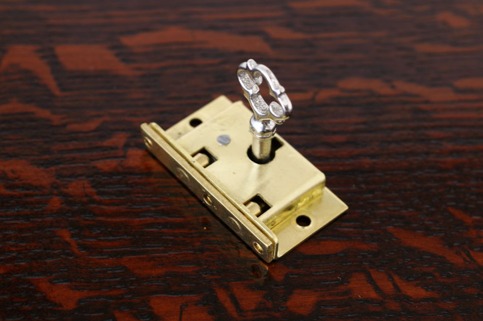 真鍮製ジュエリーケースロック キーセット13　38mm×20mm