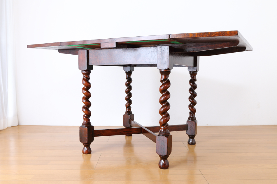 ソリッドオーク ツイスト レクタングル スモールドローリーフテーブル