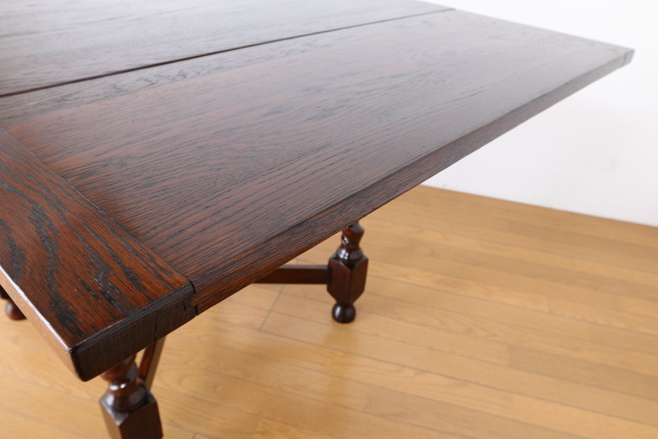 ソリッドオーク ツイスト レクタングル スモールドローリーフテーブル