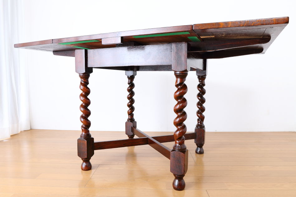 ソリッドオーク ツイスト レクタングル スモールドローリーフテーブル