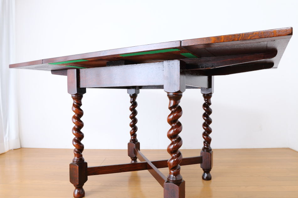 ソリッドオーク ツイスト レクタングル スモールドローリーフテーブル