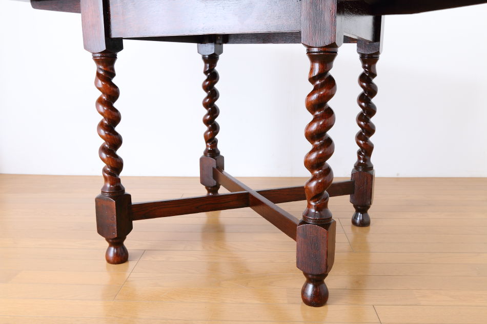 ソリッドオーク ツイスト レクタングル スモールドローリーフテーブル