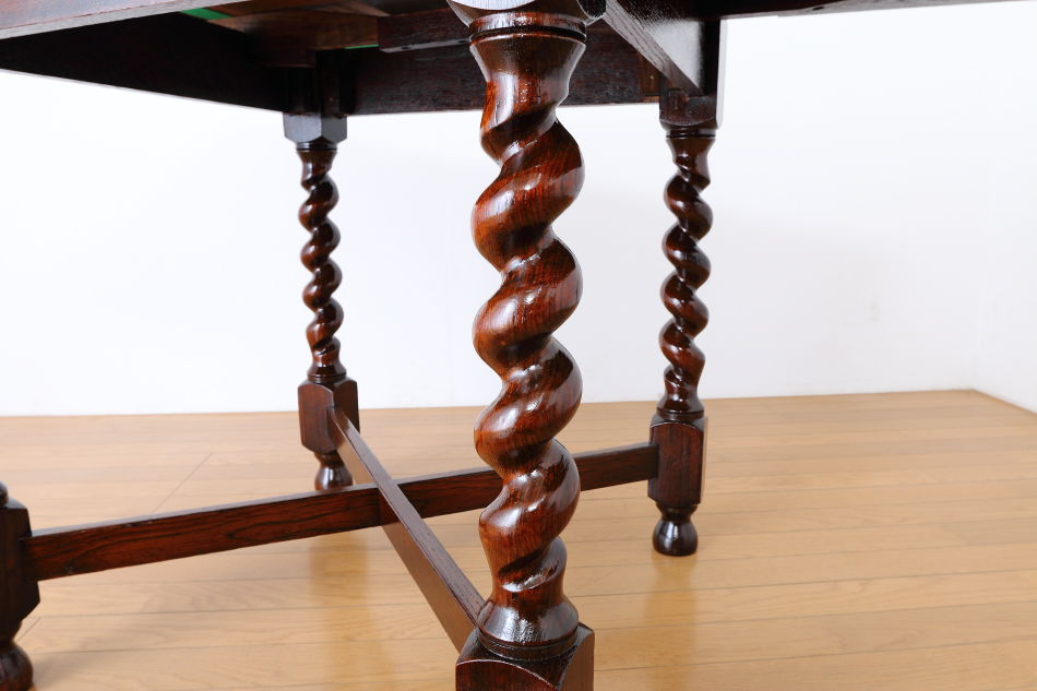 ソリッドオーク ツイスト レクタングル スモールドローリーフテーブル