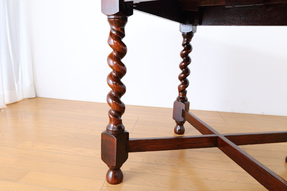 ソリッドオーク ツイスト レクタングル スモールドローリーフテーブル