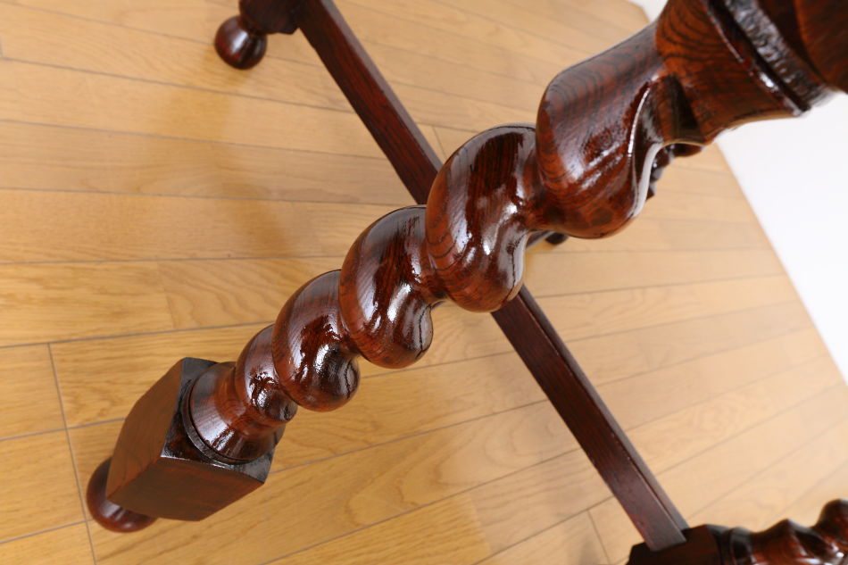 ソリッドオーク ツイスト レクタングル スモールドローリーフテーブル