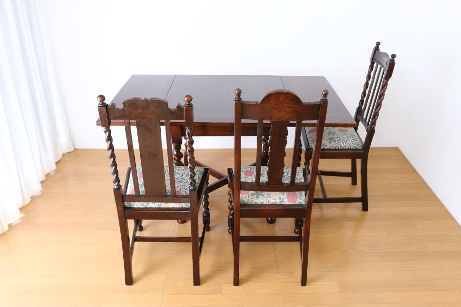 ソリッドオーク ツイスト レクタングル スモールドローリーフテーブル