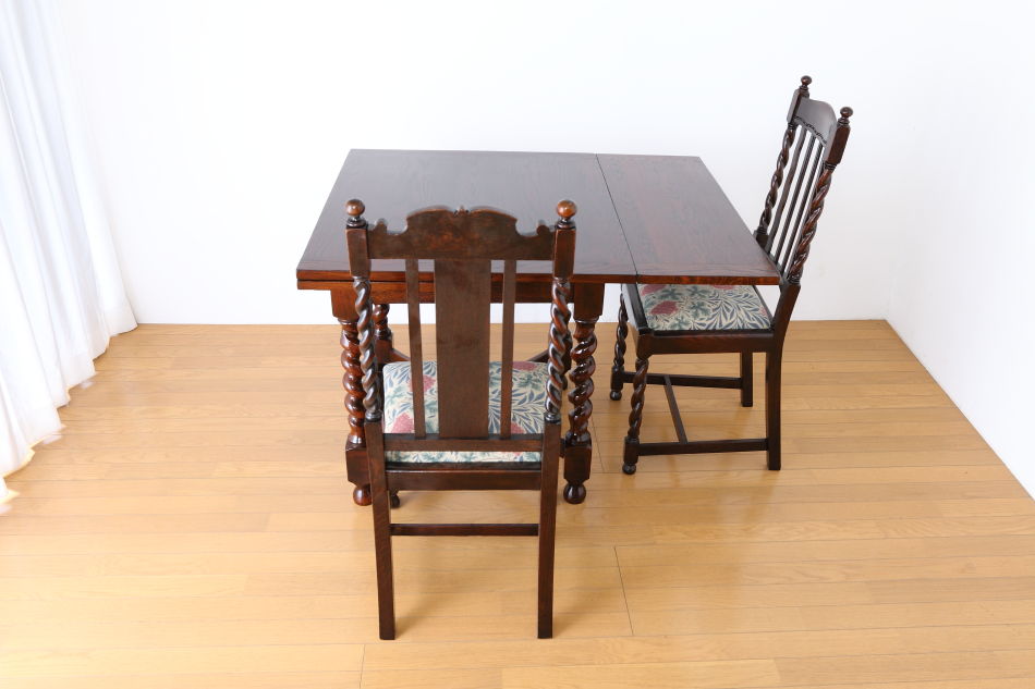 ソリッドオーク ツイスト レクタングル スモールドローリーフテーブル