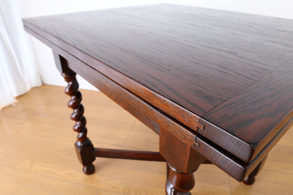 ソリッドオーク ツイスト レクタングル スモールドローリーフテーブル