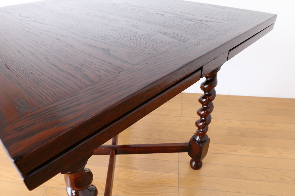 ソリッドオーク ツイスト レクタングル スモールドローリーフテーブル