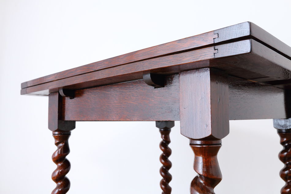 ソリッドオーク ツイスト レクタングル スモールドローリーフテーブル