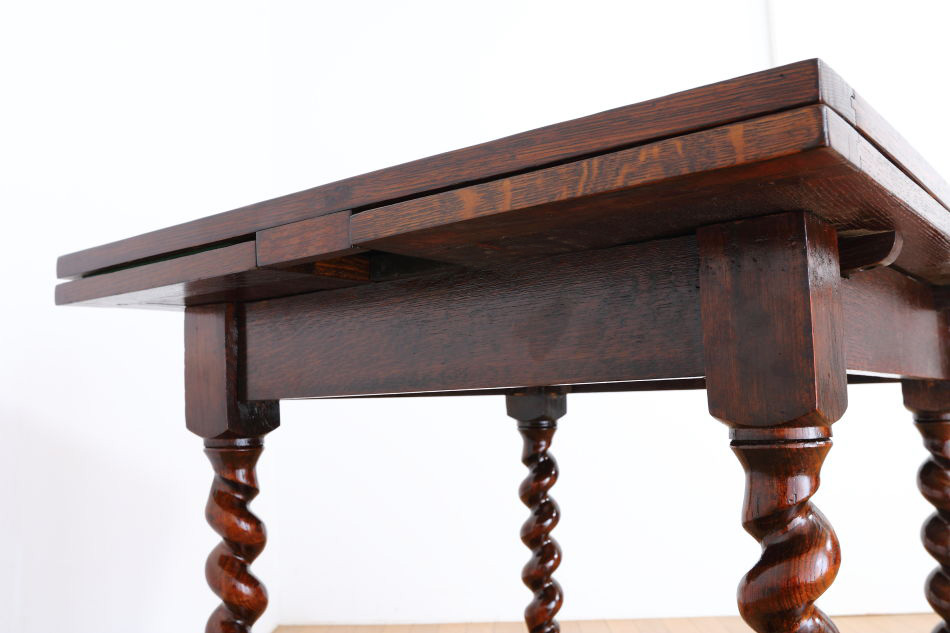 ソリッドオーク ツイスト レクタングル スモールドローリーフテーブル