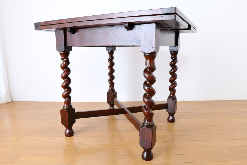 ソリッドオーク ツイスト レクタングル スモールドローリーフテーブル