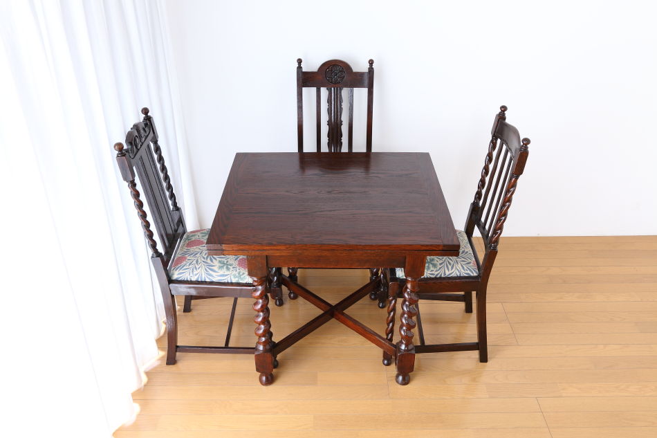 ソリッドオーク ツイスト レクタングル スモールドローリーフテーブル