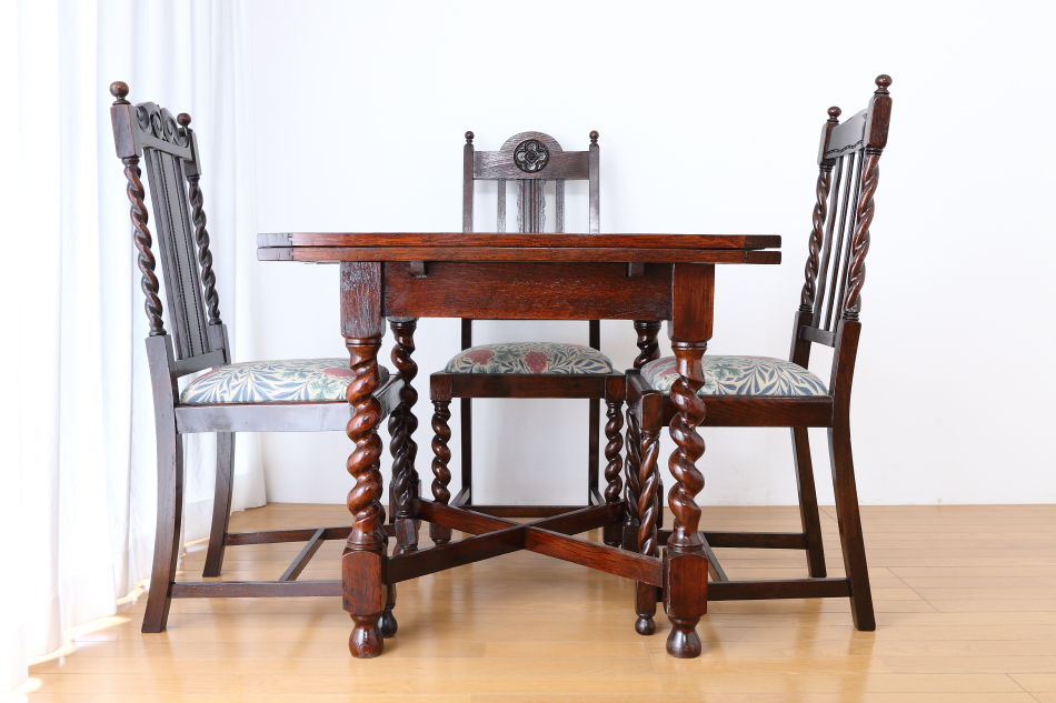 ソリッドオーク ツイスト レクタングル スモールドローリーフテーブル