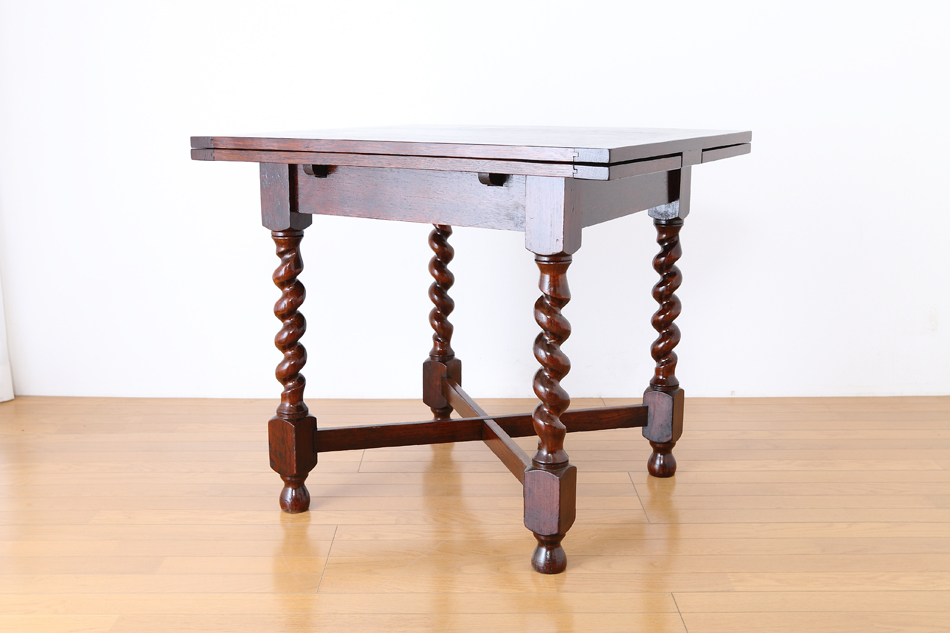 ソリッドオーク ツイスト レクタングル スモールドローリーフテーブル