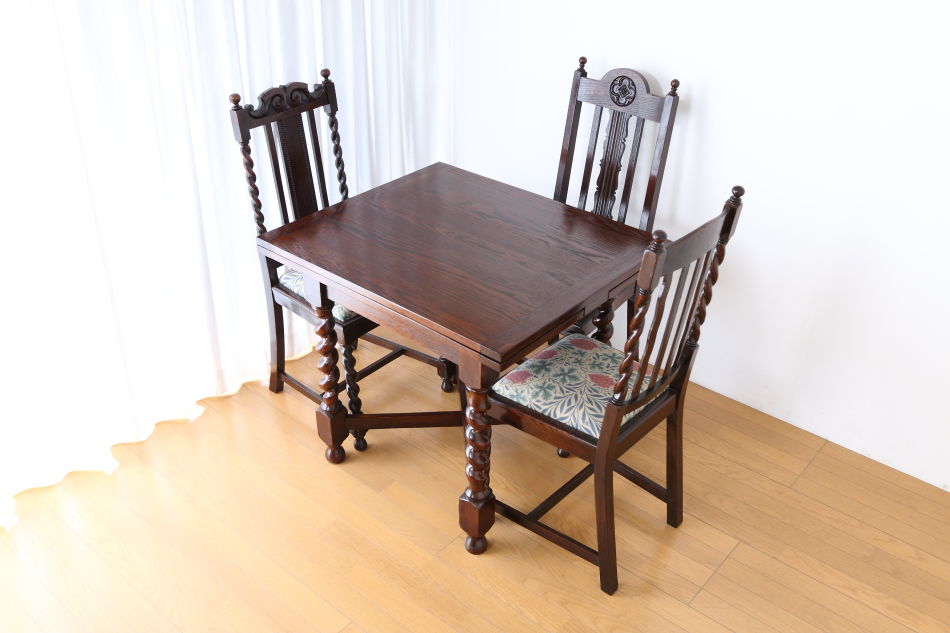 ソリッドオーク ツイスト レクタングル スモールドローリーフテーブル