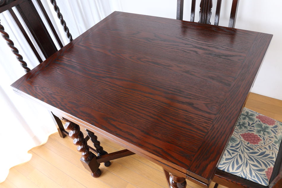 ソリッドオーク ツイスト レクタングル スモールドローリーフテーブル