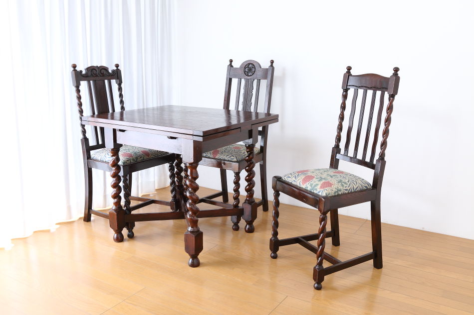 ソリッドオーク ツイスト レクタングル スモールドローリーフテーブル