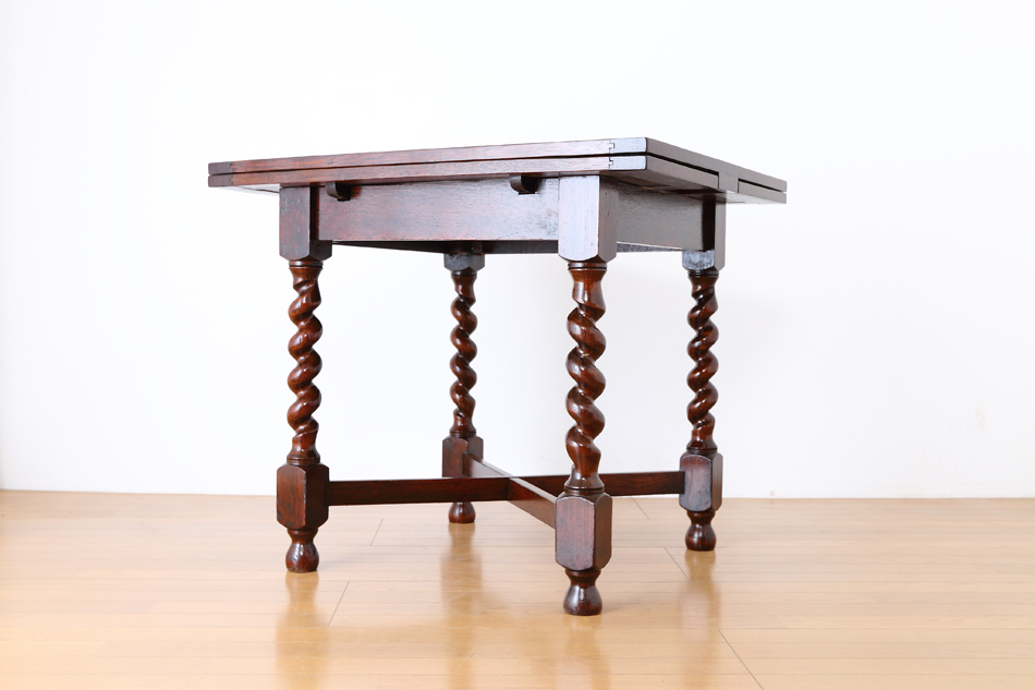 ソリッドオーク ツイスト レクタングル スモールドローリーフテーブル